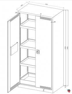 Stahl Umweltschrank 92 x 50 x 195 cm - lichtgrau 